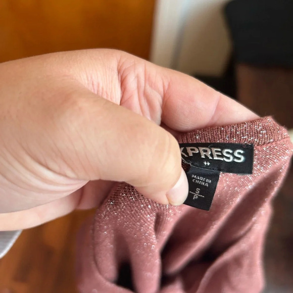 EXPRESS METALLIC RUCHED SWEATER DRESS - Picture 3 of 5